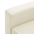Canapé 3 places avec repose-pied Crème Similicuir - CUQUE - VQU - Beige - Fixe - Contemporain - Design-3
