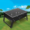 Barbecue à charbon Grill Extérieur Camping pique-nique Portable Pliant Classic acier inox noir-3