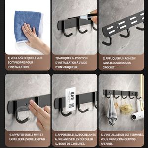 Crochets Muraux Robustes Pour Garage - Lot De 2/4/6 - Métal Noir - Rangement Outils