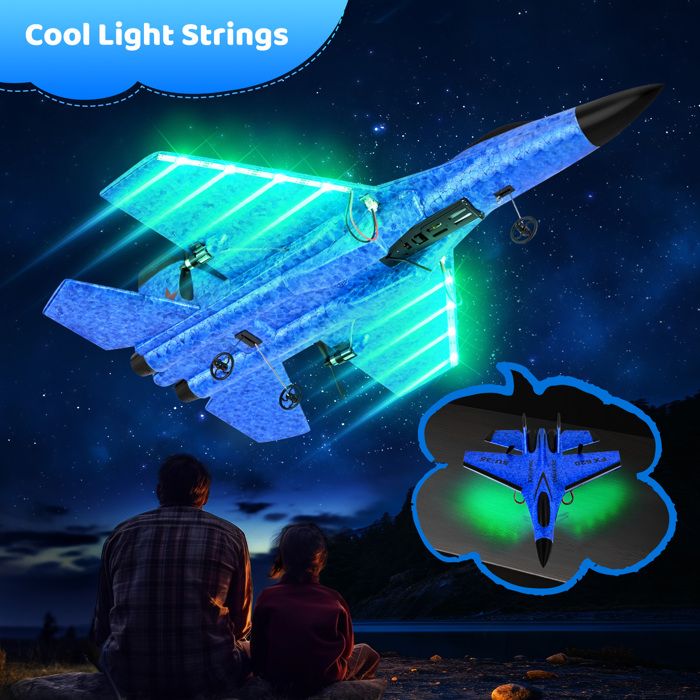 Avion Télécommandé RC 2.4 GHz Pour Débutants Et Enfants - Gyroscope 3 Axes, Démarrage Facile, éclairage LED, Recharge USB (Rouge)