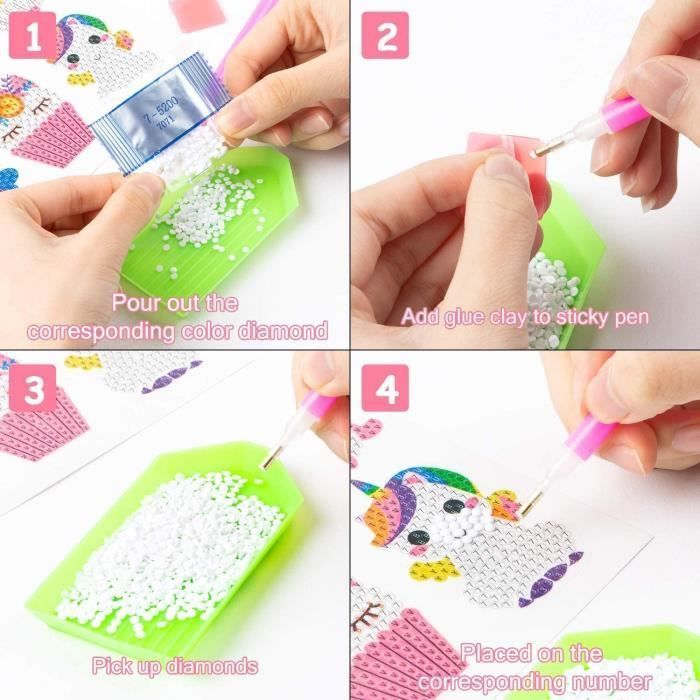 Kit De Peinture Diamant 5D Pour Enfant – Autocollants Licorne Et Animaux – DIY Facile – Activité Créative Parent-enfant – Décoration Pour Téléphone, Tasse, Réfrigérateur