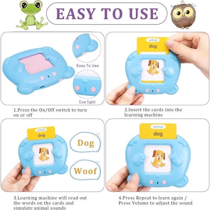 Cartes flash parlantes – Jouets d'apprentissage pour les tout-petits de 1 à 6 ans, anglais britannique, 384 mots, jouets éducatifs sonores, ressources d'apprentissage préscolaire, jouet interactif