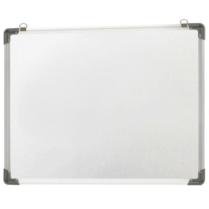 Tableau blanc magnétique effaçable à sec blanc 90x60 cm acier