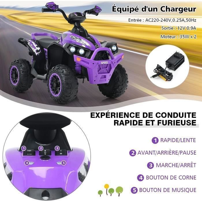 GOPLUS Voiture Electrique 12V pour 2 Enfants 3-8Ans Charge 50KG-Télécommande,Démarrage Lent
