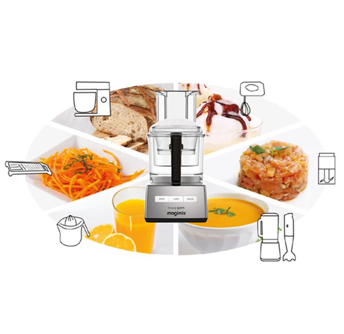Robot Multifonction Magimix CS 5200 XL - Chrome Mat - 3 cuves en 1