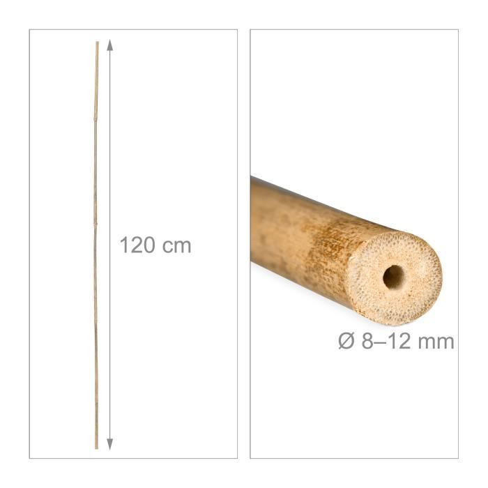 Tige bambou déco jaune diamètre 6 / 8 cm