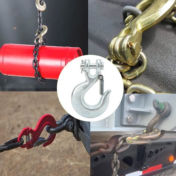 Crochet De Treuil Argenté 1/4" - Compatible ATV/UTV 3000 Lbs - Métal Robuste 100x65mm