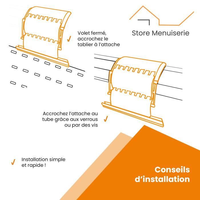 Lot De 5 Attaches Clicksur Pour Volet Roulant – 2 Maillons, Lame 8 ZF