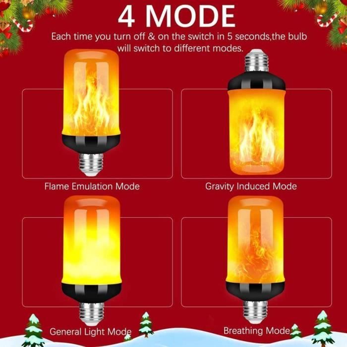 Ampoules LED feu flammes effet scintillement lampe E14 lampe 1600K