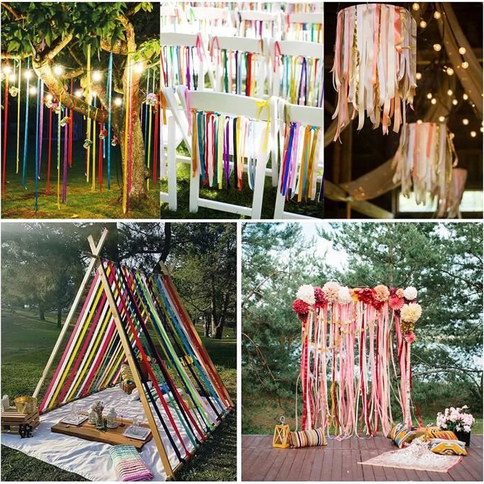 12 Rouleaux Ruban Satin 25 Mm X 10 M - Multicolore Pour Emballage Cadeaux, Décoration Mariage, DIY - 6