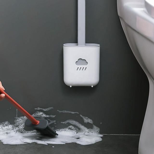 BROSS® Brosse WC Silicone Blanche - Brosse Toilettes WC Silicone