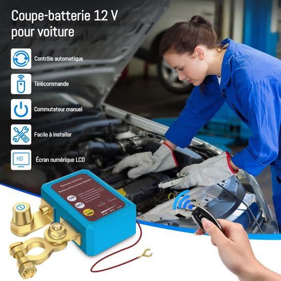 Coupe-circuit Batterie Télécommandé 12V 200A - Avec 2 Télécommandes - Pour Voiture, Camping-car, Bateau - Antivol Et Anti-décharge