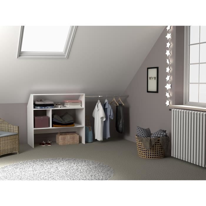 Kit dressing sous comble ARTIC EKIPA Décor mélaminé blanc 1