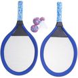 Housse de raquette de tennis pour enfants avec 2 balles de badminton, équipement d'entraînement aux sports de plein air, bleu-0