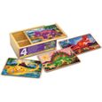 Puzzles en bois de dinosaures - MELISSA & DOUG - 4 puzzles de 12 pièces chacun-0