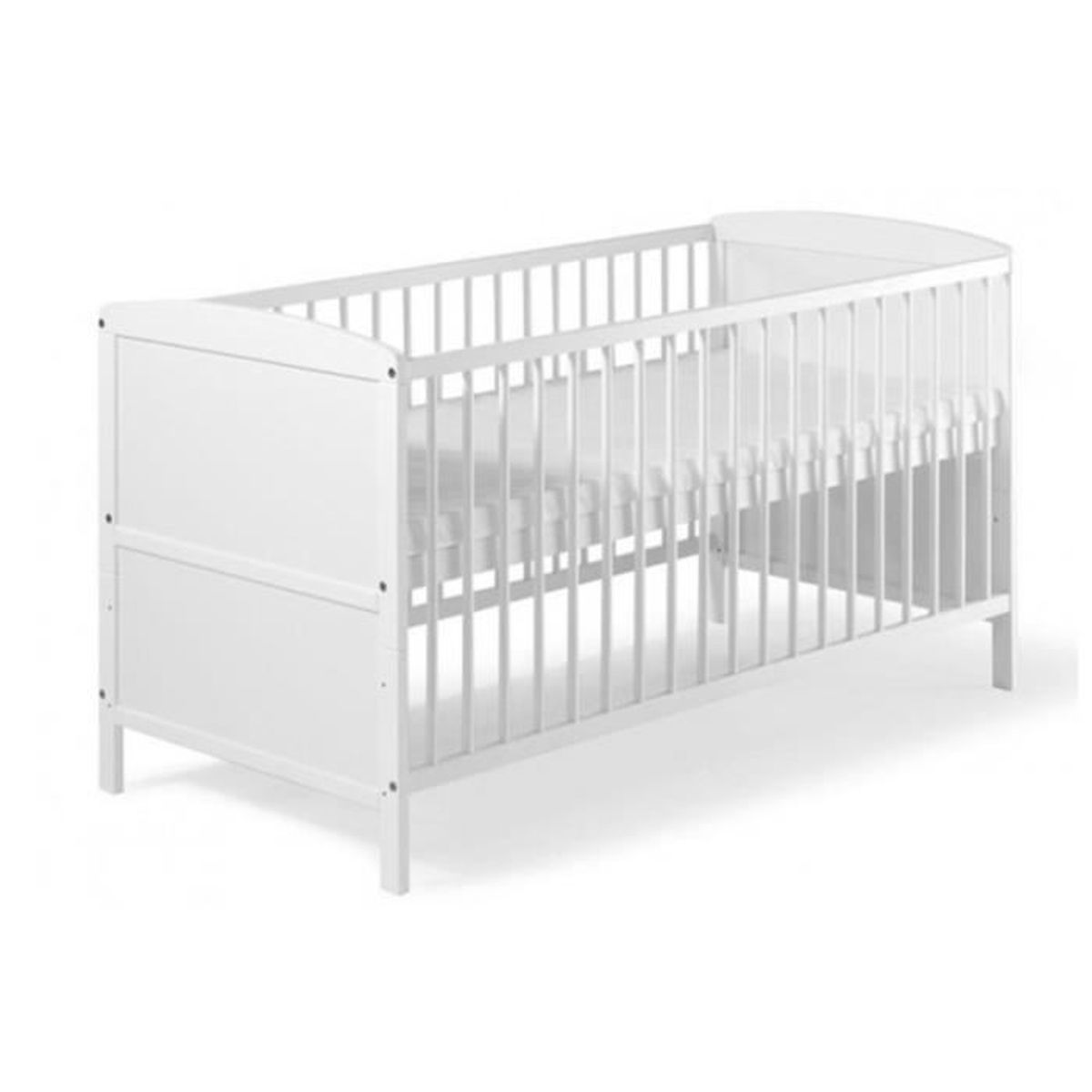 Solenzo Lit Bebe Evolutif Scandinave 70x140cm Bois Blanc