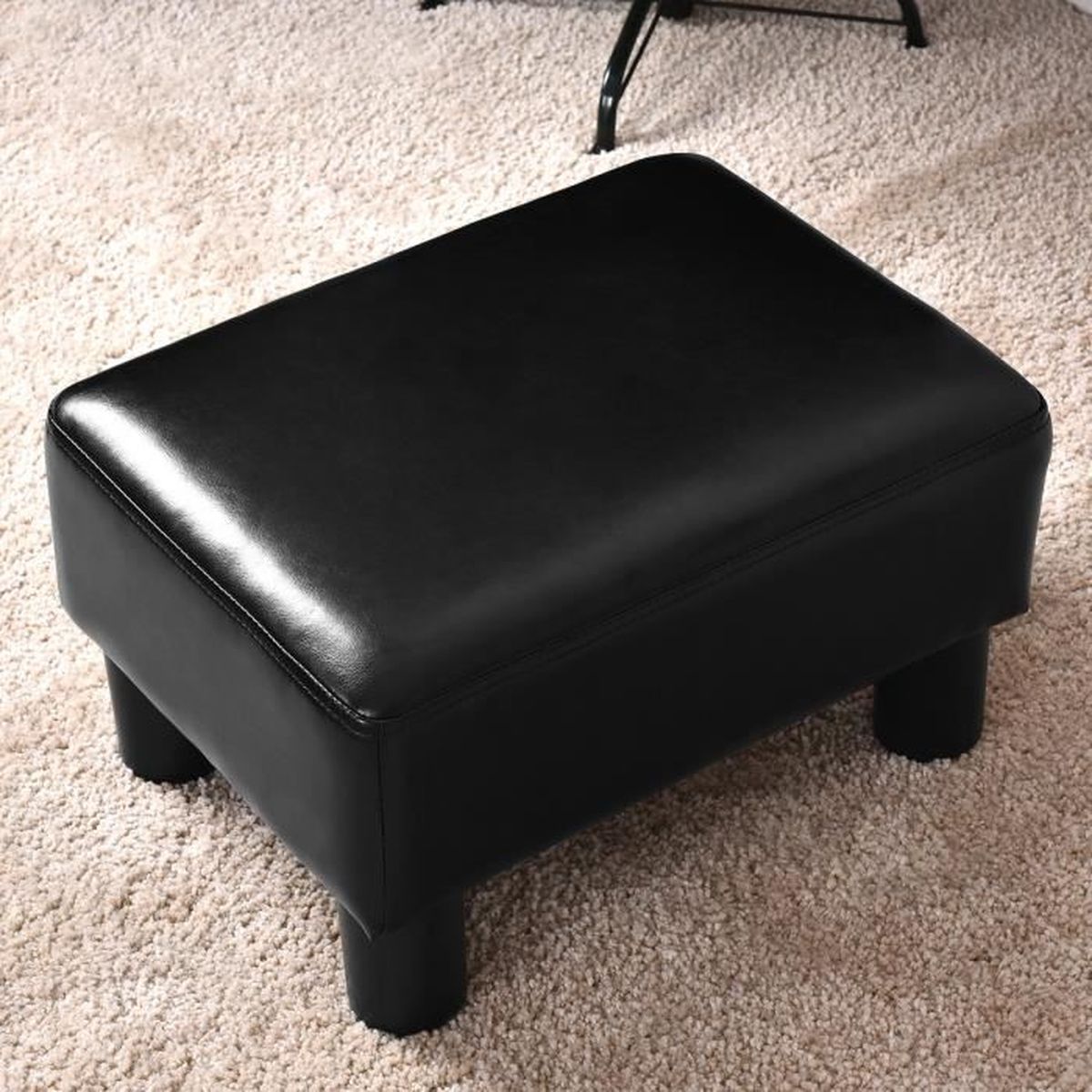 Costway Tabouret Ottoman Pouf Repose-Pied Si/ège Rectangulaire Cuir PU 40 30 Blanc 24cm