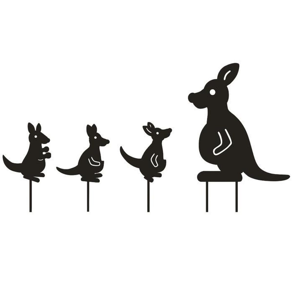 Statues de jardin kangourou, décoration d'animaux en fer de cour
