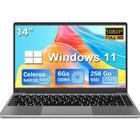 NOTODD PC Portable 14" FHD - 6Go RAM Stockage 256Go - Ordinateur portable Windows 11 - Celeron N4020 - WIFI - HDMI - Avec Souris