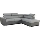 CASAPY Canapé d'angle convertible réversible avec coffre - 5 places - DAYTONA - Tissu gris et anthracite - 260 x 77 / 94 x 216 cm
