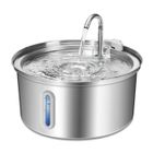 LAKITY Fontaine à Eau Pour Chats 3.2L/108oz En Acier Inoxydable Avec Fenêtre De Niveau D'eau Pour Chats Et Chiens