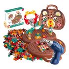 PIMPIMSKY Boîte à outils de jeu Magic Montessori, jouet de puzzle en mosaïque créatif, ours avec perceuse, pour enfants 3 à 12 ans - A