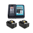 YASI MFG 2X 18V 5.0Ah Batterie pour Makita 18V Batterie BL1860B BL1860 BL1850B BL1850 BL1840 BL1830B BL1820 avec Chargeur DC18RC pour Makita