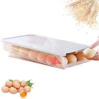 Support à œufs pour réfrigérateur,Boite Rangement Frigo Réfrigérateur Escamotable avec Tiroir Organisateur Boîte de Rangement