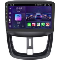 Junsun Autoradio Android 12 2Go+64Go pour Peugeot 207(2006-2015)Carplay & Android Auto,9 pouces Écran Tactile GPS WiFi Bluetooth