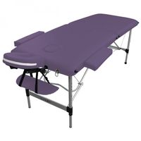 Table de massage pliante 2 zones en aluminium + Accessoires et housse de transport - Violet - Vivezen