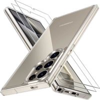 Coque Silicone Transparente + 2 Verres Trempes Pour Samsung Galaxy S24 Ultra Little Boutik©