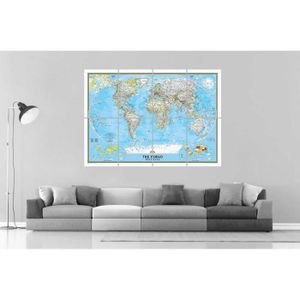WORLD MAP CARTE DU MONDE  XXL Poster Home Deco Salon 252cmX150 Large print 02 