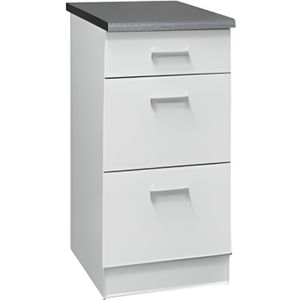 start meuble bas de cuisine avec plan de travail l 60 cm ivoire brillant cdiscount maison