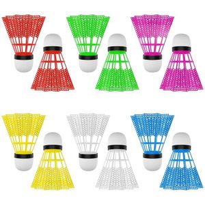 VOLANT DE BADMINTON 12 pièces balles de badminton en plastique volants pour jeux de fitness de sports de plein air intérieurs couleurs assorties[17]