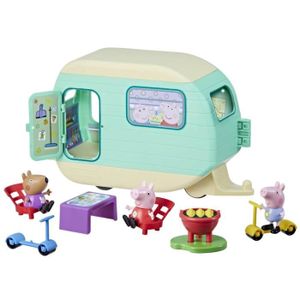 FIGURINE - PERSONNAGE Peppa Pig, La caravane de Peppa avec 3 figurines et 6 accessoires, jouets préscolaires pour filles et garçons, à partir de 3 ans