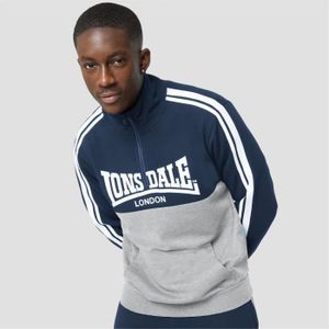 Lonsdale Lonsdale Garçons Rayé Sweat-Shirt 3/4 Zip Manches Longues Top Pull Poche 