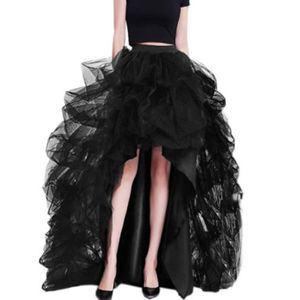 JUPE Jupe Longue Tulle Femme Tutu de Danse Asymétrique Jupe Tutu Bouffante Adulte Jupon Long Unicolore Casual Jupe en Tulle à Queue