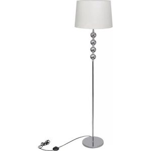 LAMPADAIRE Lampe de sol à long pied avec 4 boules de décoration Blanc Lampadaire