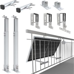 KIT PHOTOVOLTAIQUE NuaSol - Support de balustrade pour balcon Fixation pour 1 module solaire et un onduleur photovoltaïque Set angulaire 0°  25-45°307