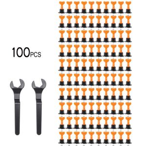 ajusteur de Niveau de carrelage R/éutilisable Plat C/éramique Plancher Mur Construction Outils Syst/ème Giytoo Syst/ème de nivellement de carrelage 100 pi/èces avec cl/é sp/éciale