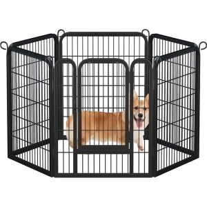 ENCLOS - CHENIL Yaheetech Parc Chien Cage pour chien 6 Panneaux Enclos chien métal Parc Chiot Rongeur Lapin interieur Clôture chien exterieur 80 cm