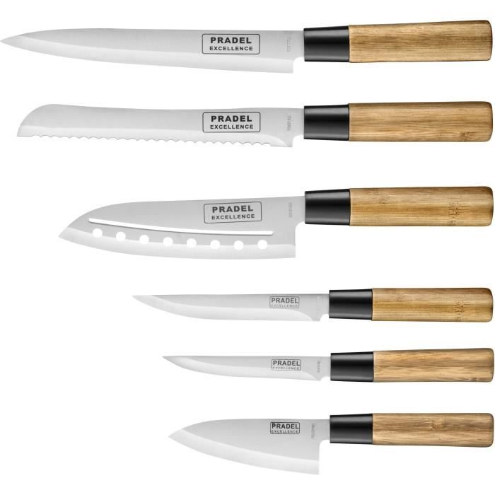 Coffret couteaux PRADEL couteau de cuisine table - Pierre blanche