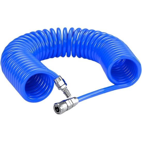 Tuyau Air Comprimé 6m PU Bleu 5x8mm Avec Connecteur 1/4 - Antidéflagrant Compresseur