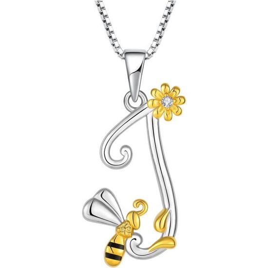 Pendentif Initiale Argent Sterling 925 Amberta - Bijou Élégant Pour Femme