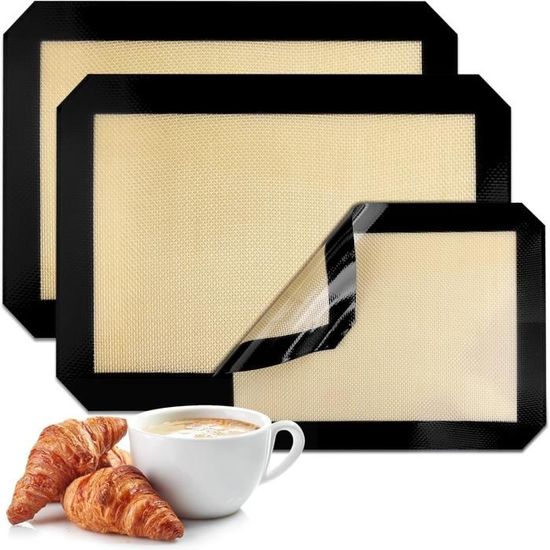 Tapis de Cuisson - 2 Tapis Réutilisable en Silicone Anti-Adhésif - Supporte l