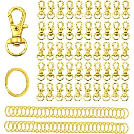Kit Fabrication Porte-clés 740 Pièces – Anneaux, Mousquetons, Pinces, Pompons, Pour DIY Et Bijoux