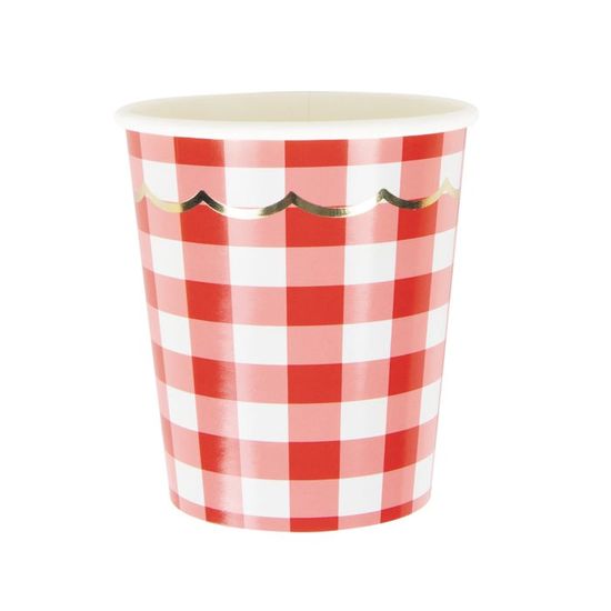15 Gobelets En Carton 20cl Rouge - Recyclables FSC - Pour Fête, Pique-Nique, Mariage - Vaisselle Jetable Écolo