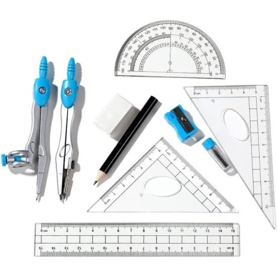 Kit De Règles Géométriques En Alliage D'aluminium - 5 Pièces Avec Boîte, Idéal Pour école, Dessin Et Mesure Précise - 2