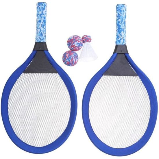 Housse de raquette de tennis pour enfants avec 2 balles de badminton, équipement d'entraînement aux sports de plein air, bleu
