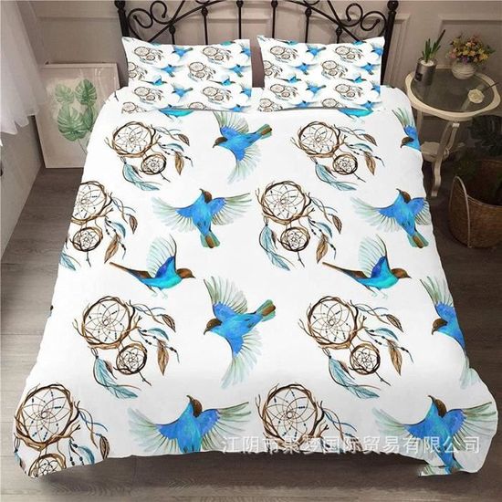 Housse De Couette Microfibre 140x200cm Avec Taie D'oreiller - Parure De Lit Douce Et Facile D'entretien